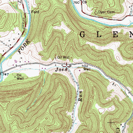 Topographic Map of Hacker Run, WV