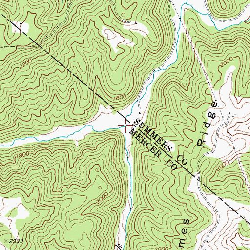 Topographic Map of Hackett Creek, WV