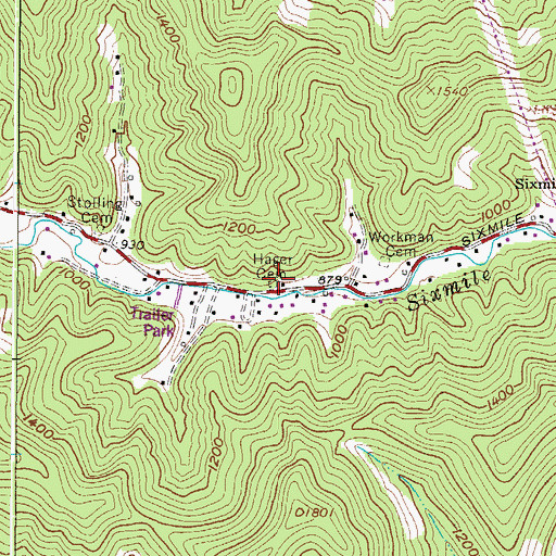 Topographic Map of Hager Cemetery, WV