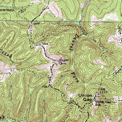 Topographic Map of Hager Cemetery, WV