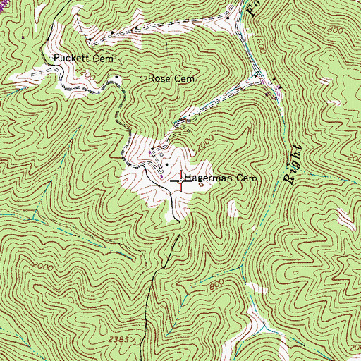 Topographic Map of Hagerman Cemetery, WV