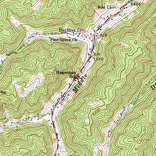 Topographic Map of Hagerman School (historical), WV
