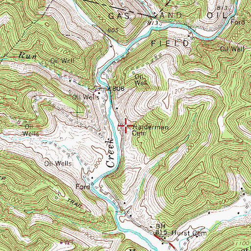 Topographic Map of Halderman Cemetery, WV