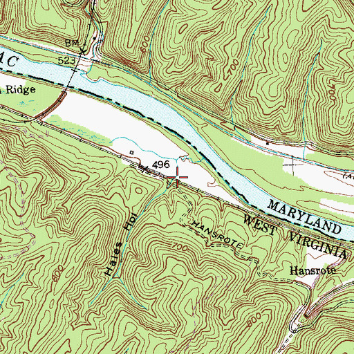 Topographic Map of Hales Hollow, WV