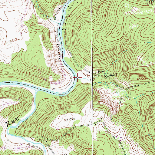 Topographic Map of Handy Camp Run, WV