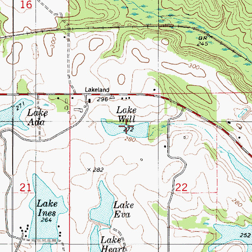 Topographic Map of Lake Will, AL