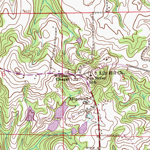 Topographic Map of Williams Chapel Methodist Church, AL