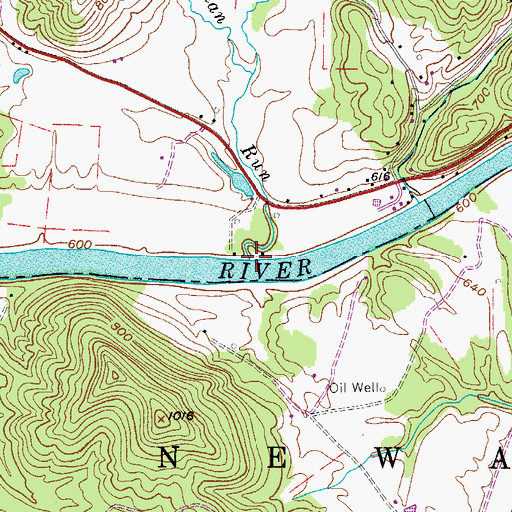 Topographic Map of Hannaman Run, WV
