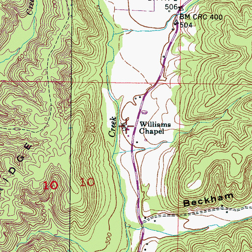 Topographic Map of Williams Chapel United Presbyterian Church, AL