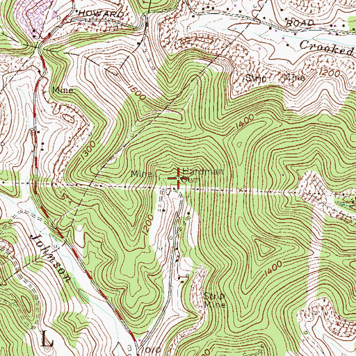 Topographic Map of Hardman Cemetery, WV