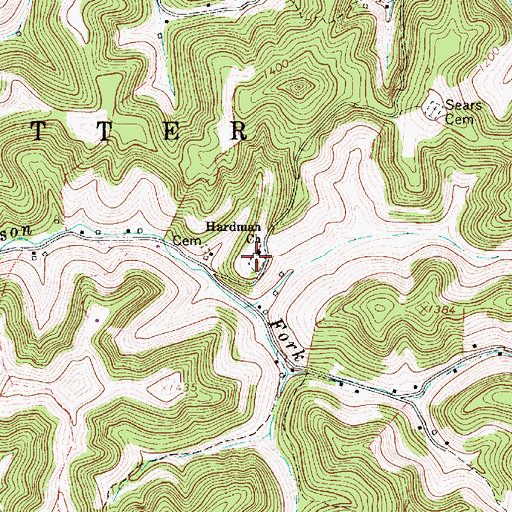 Topographic Map of Nebo Baptist Church, WV