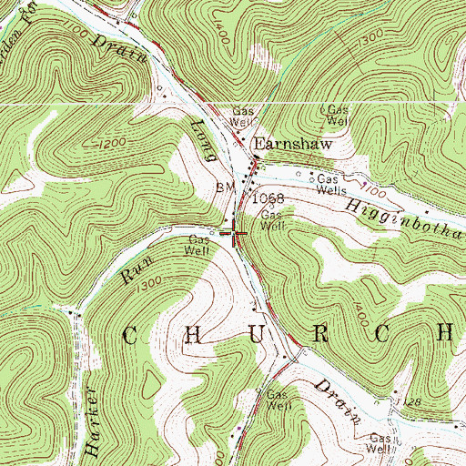 Topographic Map of Harker Run, WV