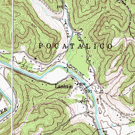 Topographic Map of Harmond Creek, WV