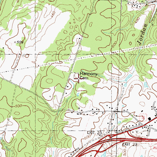 Topographic Map of Harmony Cemetery, WV