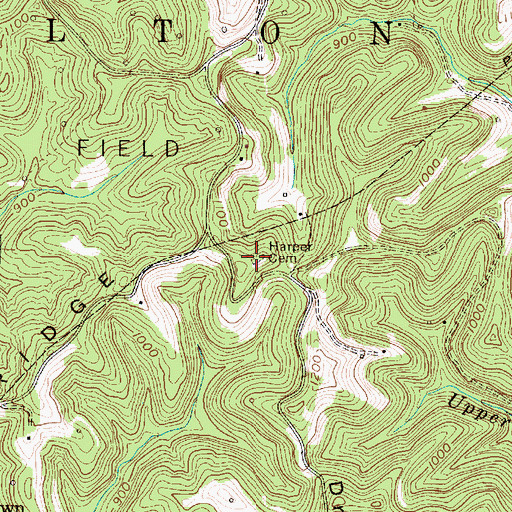 Topographic Map of Harper Cemetery, WV