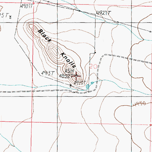 Topographic Map of Black Knolls, AZ
