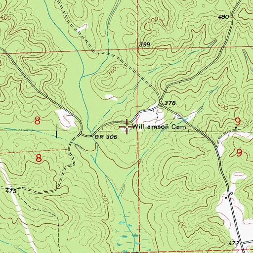 Topographic Map of Williamson Cemetery, AL