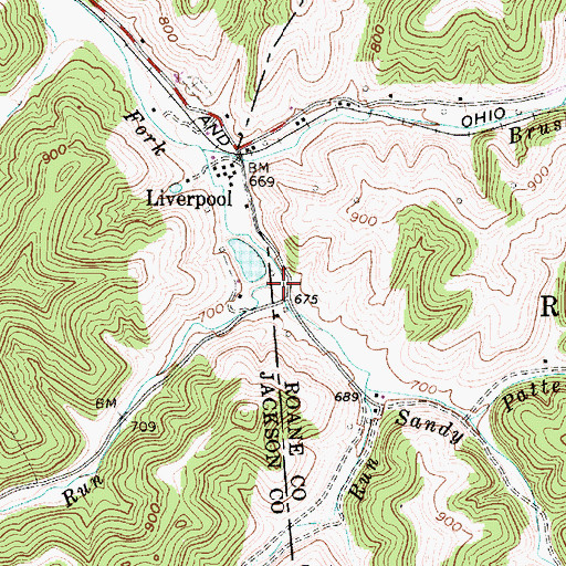 Topographic Map of Hartley Run, WV