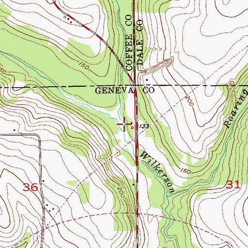 Topographic Map of Wilson Creek, AL
