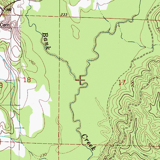 Topographic Map of Wilson Creek, AL