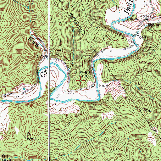 Topographic Map of Haught Cemetery, WV