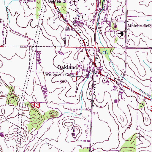 Topographic Map of Winbourn Cemetery, AL