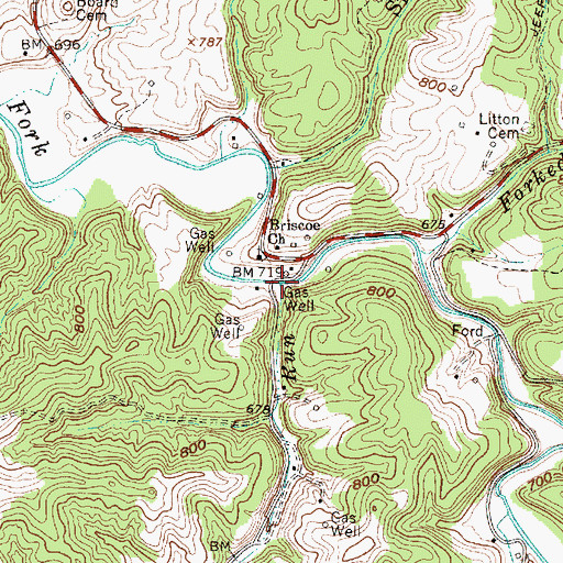 Topographic Map of Haws Run, WV