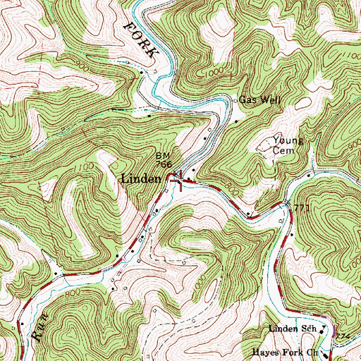 Topographic Map of Hayes Run, WV