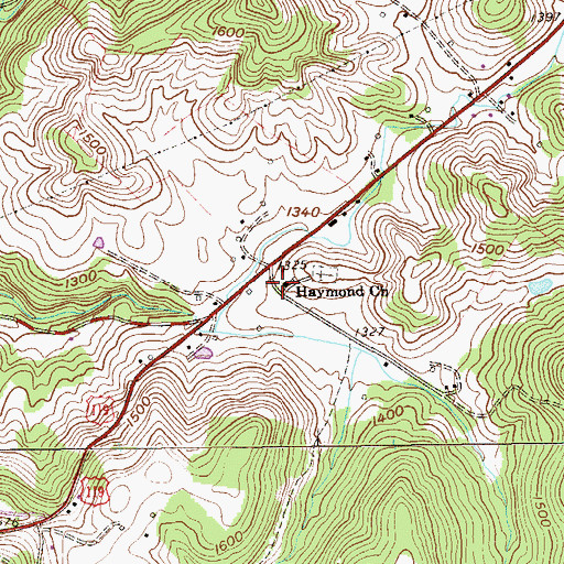 Topographic Map of Haymond United Methodist Church, WV