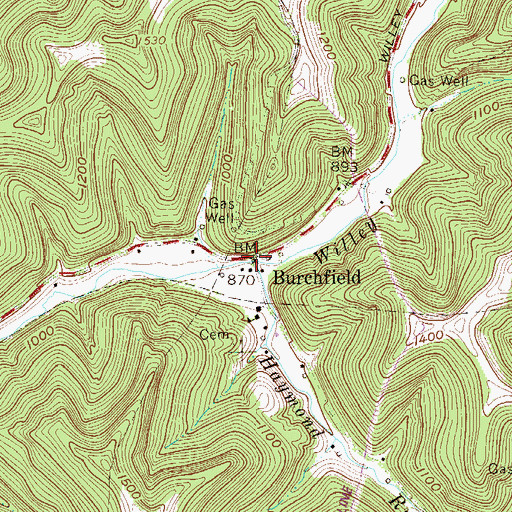 Topographic Map of Haymond Run, WV