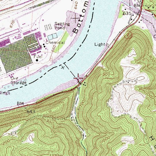 Topographic Map of Haynes Run, WV