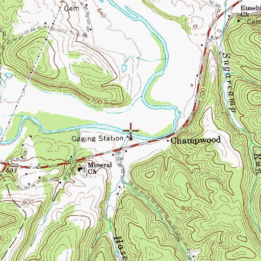 Topographic Map of Hazel Run, WV