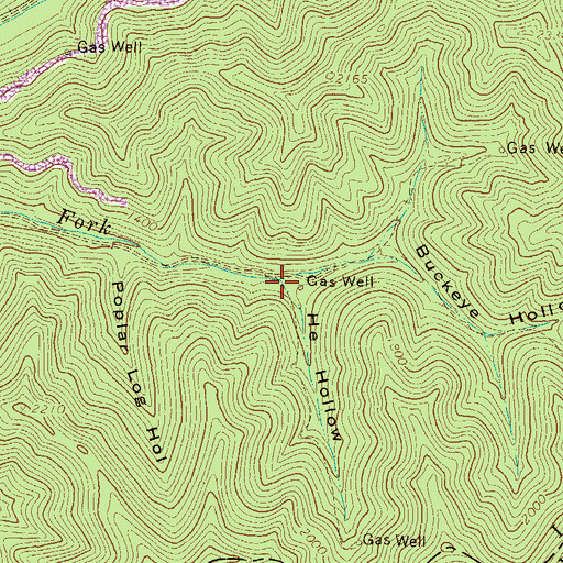 Topographic Map of He Hollow, WV