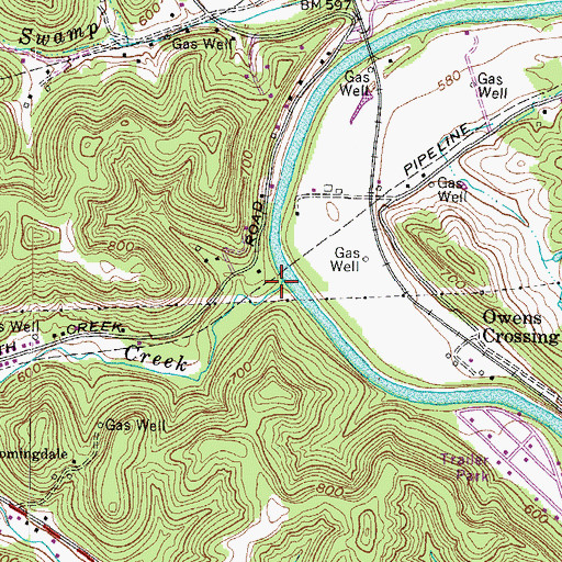 Topographic Map of Heath Creek, WV