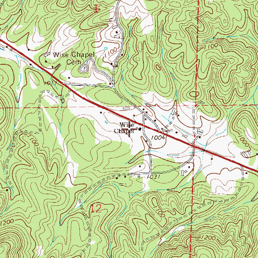 Topographic Map of Wise Chapel United Methodist Church, AL