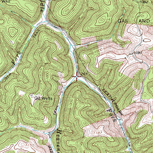 Topographic Map of Heavener Fork, WV