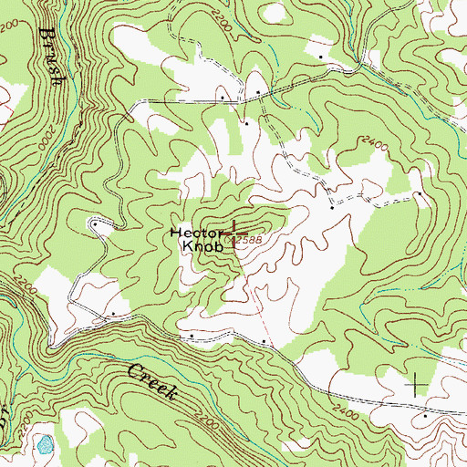 Topographic Map of Hector Knob, WV