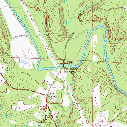 Topographic Map of Wittson Bridge, AL