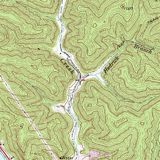 Topographic Map of Hedrick Branch, WV