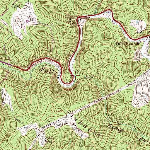 Topographic Map of Hemp Patch Run, WV