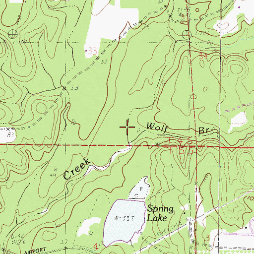 Topographic Map of Wolf Branch, AL