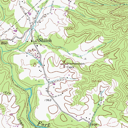 Topographic Map of Henderson Cemetery, WV