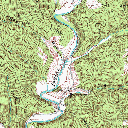 Topographic Map of Henry Run, WV