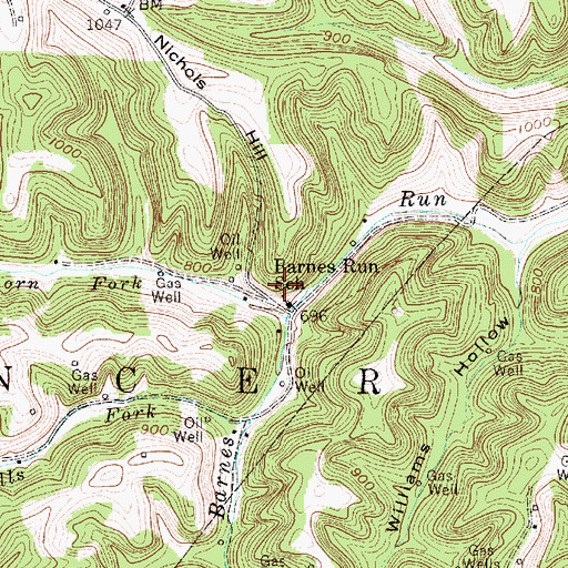Topographic Map of Henthorn Fork, WV