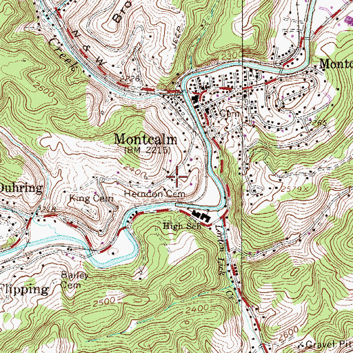 Topographic Map of Herndon Cemetery, WV