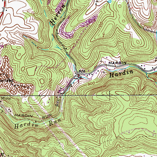 Topographic Map of Herron Run, WV