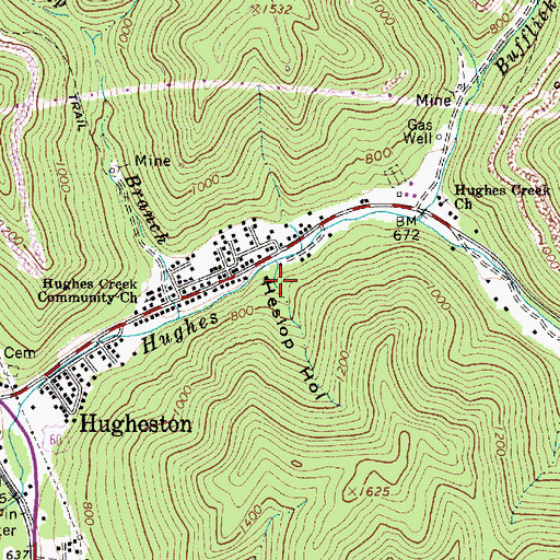 Topographic Map of Heslop Hollow, WV