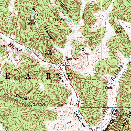 Topographic Map of Hickle Hollow, WV