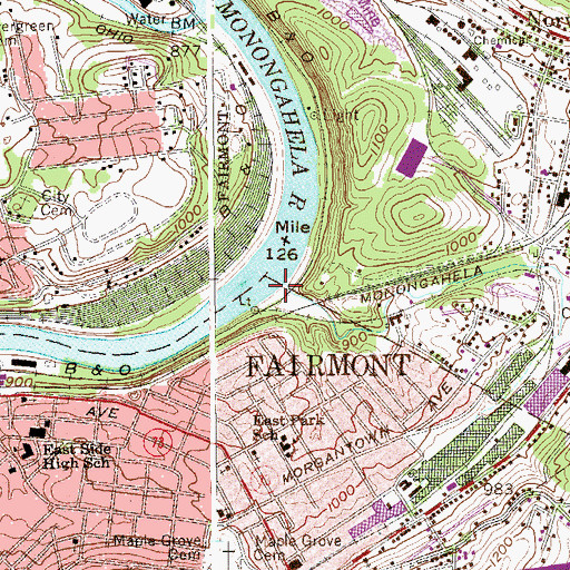 Topographic Map of Hickman Run, WV