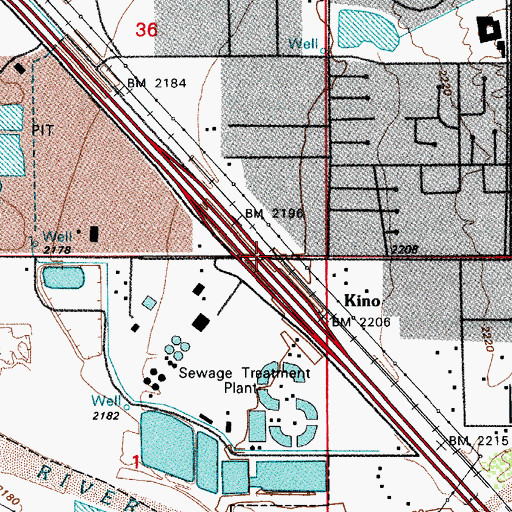 Topographic Map of Ina Road Interchange, AZ